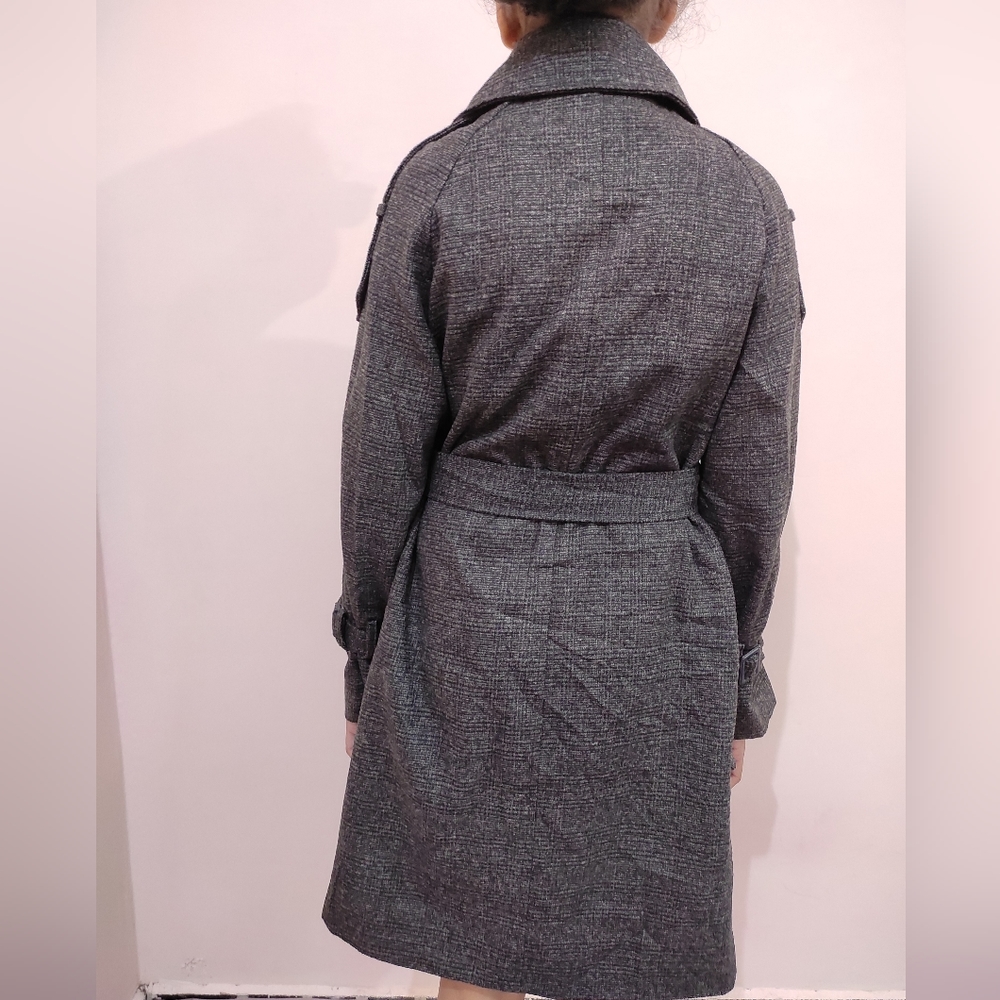 Trench Coat Double Breasted Winter Coat Lapel Collar over knee - Picture 4 of 12